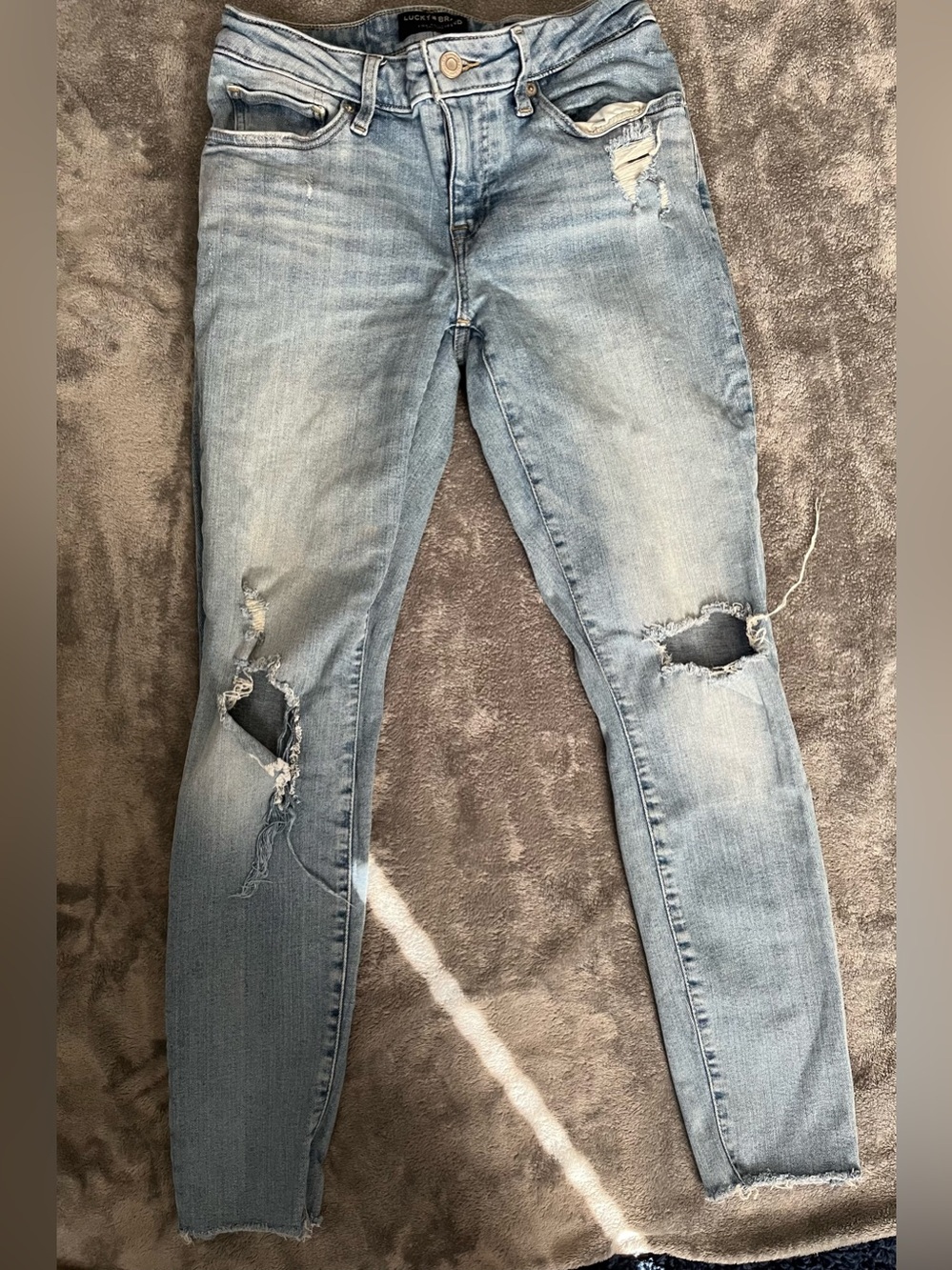 Lucky Brand Light Blue Distressed Skinny Jeans